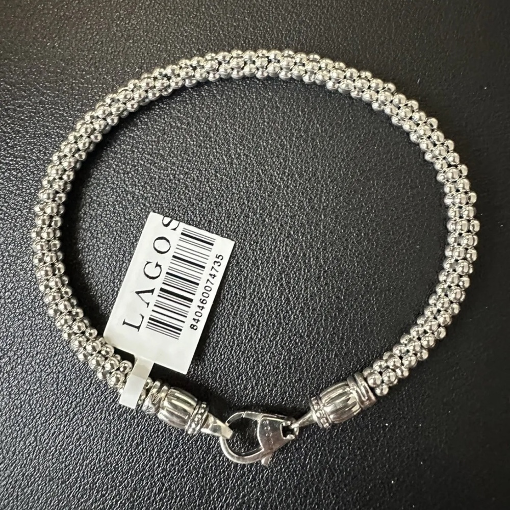 ❤️ LAGOS Bold Caviar Rope 5 mm Bracelet Sterling Silver With Spacers Size 7.5 ❤️